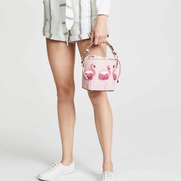 Kate Spade Flamingo By The Pool Crossbody Bucket - Picture 8 of 8